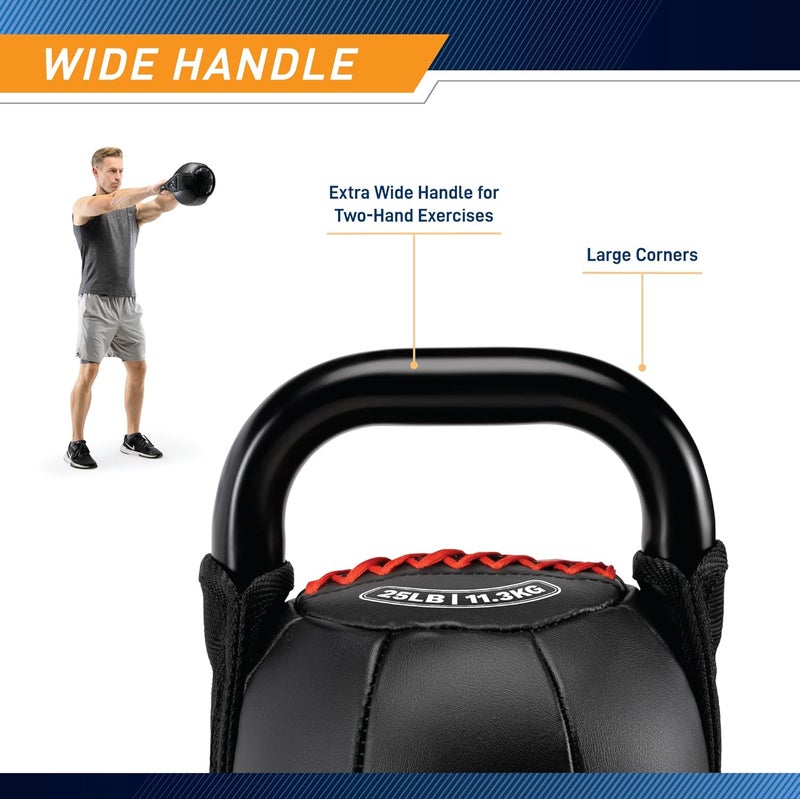 Marcy  kettlebell ناعمة لتدريب القوة مع مقبض لرفع الأثقال، والتكييف، والقوة وتدريب العضلات الأساسية 10 رطل - 40 رطل - Image 3